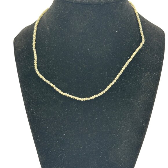 Light Gray Dainty Beaded Necklace Adjustable Chain - Picture 2 of 4